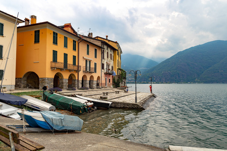 Scenic view of Lake Como Italyのeditorial素材