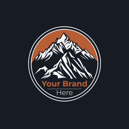 Mountain logo template vector icon illustration design isolated on black background.のイラスト素材