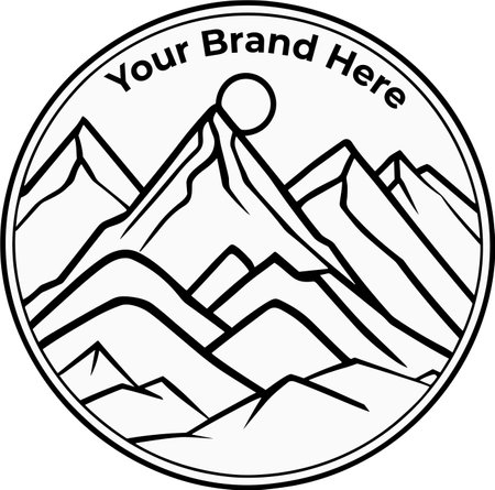 Mountain icon, sign, symbol, label, emblem or logo.のイラスト素材