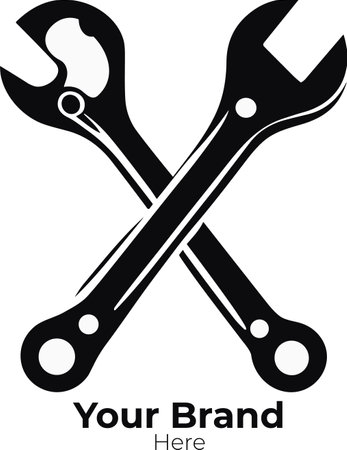 Wrench and spanner icon. Vector illustration isolated on white backgroundのイラスト素材