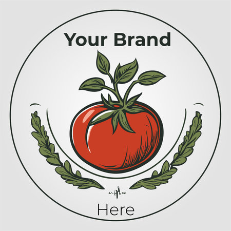 Tomato icon. Vector illustration of a tomato in a circle.のイラスト素材