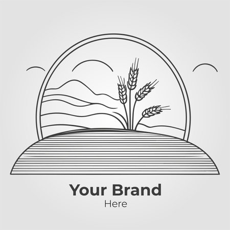 Wheat field outline icon. Agriculture and farming. Vector illustration.のイラスト素材