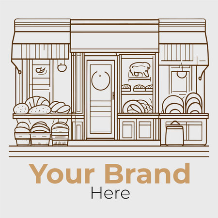 Bakery shop. Bakery shop. Vector illustration in line style.のイラスト素材