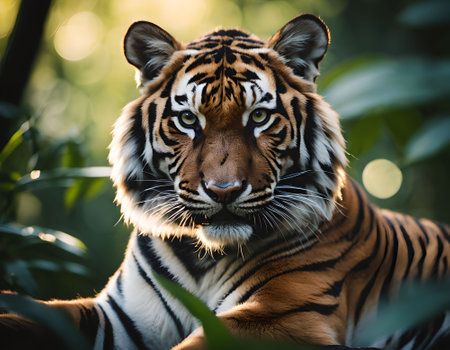 Portrait of Sumatran Tiger (Panthera tigris sumatrae)の素材