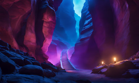 Interior view of the famous Antelope Canyon in Page, Arizonaの素材