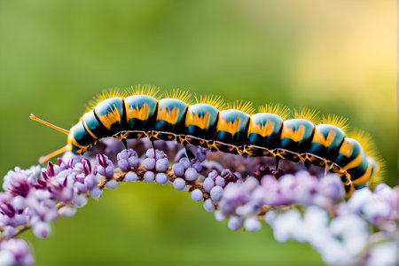 Caterpillar of the butterfly (Cethosia cyanea)の素材