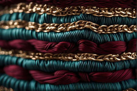 Multicolored bobbins of threads for embroidery as a backgroundの素材