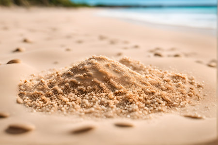 Closeup of sand on tropical beach with shallow depth of field.の素材