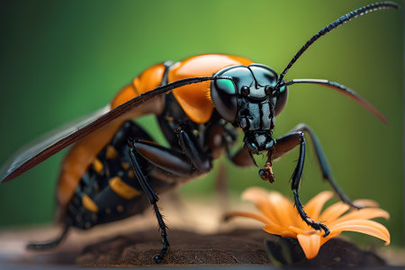Macro shot of a hornet (Vespula vulgaris)の素材
