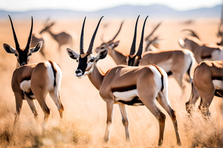 Springbok Antelope in the Etosha National Park, Namibiaの素材