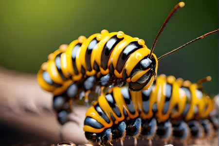 Caterpillar of the Centipede (Papilio machaon)の素材