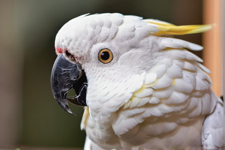 Portrait of a white cockatoo (Cacatua galerita)の素材