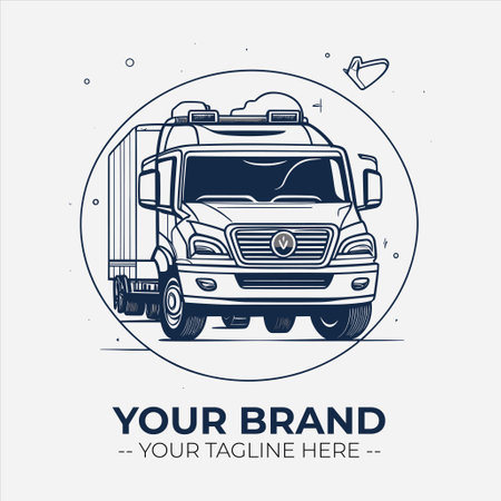 Cargo truck logo design template. Logotype for your business. Vector illustration.のイラスト素材