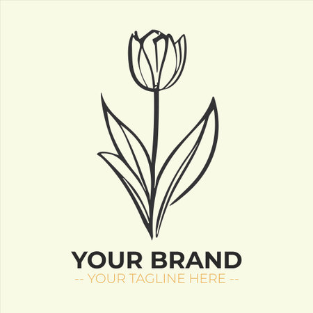 Tulip flower logo. Vector illustration. Floral design.のイラスト素材