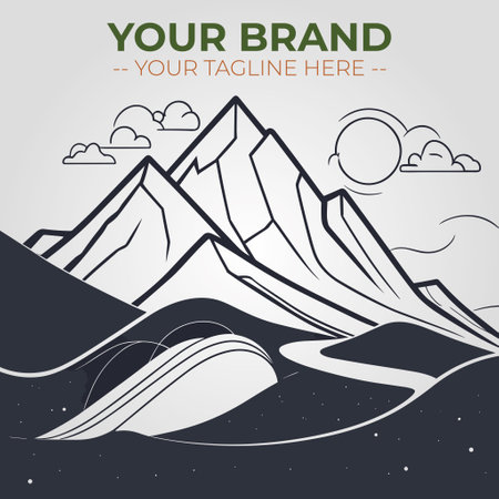 Mountains and river. Vector illustration. Can be used for advertisingeting, presentation.のイラスト素材