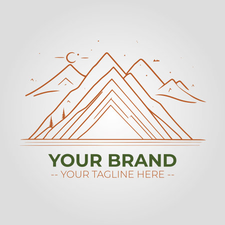 Mountains logo template. Travel and adventure concept. Vector illustration.のイラスト素材
