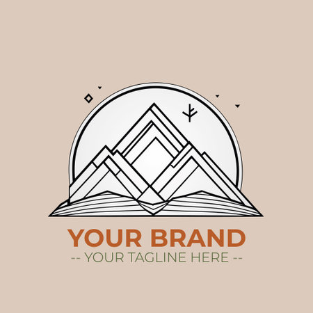 Mountain logo design template. Vector illustration for your graphic design.のイラスト素材