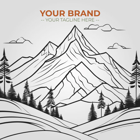 Mountains and coniferous forest. Vector illustration for your designのイラスト素材