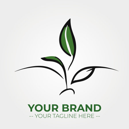 Green sprout logo template. Sprout icon. Vector illustration.のイラスト素材