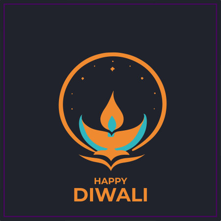Happy Diwali greeting card. Diwali vector illustration.のイラスト素材