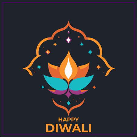 Happy Diwali. Festival of lights. Colorful vector illustration.のイラスト素材