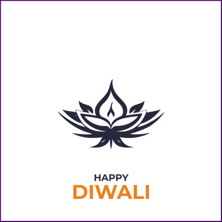 Happy Diwali. Hindu festival of lights vector logo design.のイラスト素材