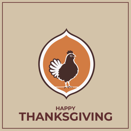 Happy Thanksgiving greeting card with turkey. Vector illustration in retro style.のイラスト素材