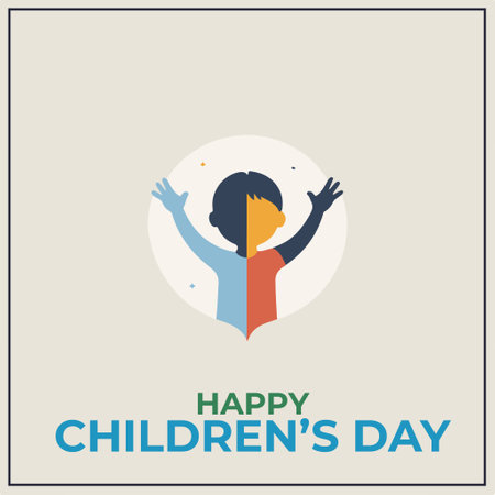 Happy Children's Day greeting card. Happy Children's Day vector illustration.のイラスト素材