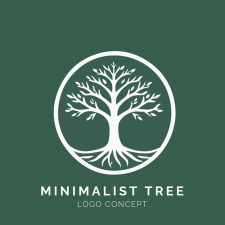 Mint tree logo design template. Vector illustration of a green icon.のイラスト素材