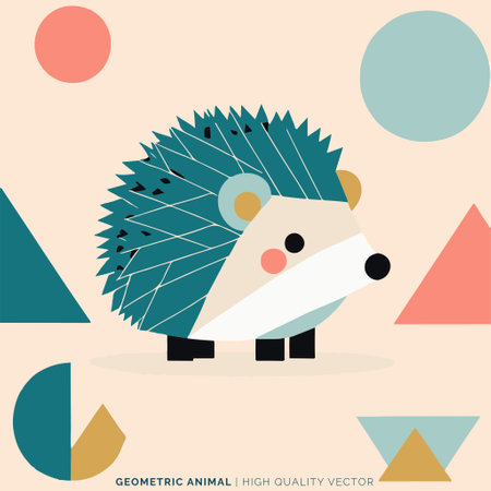Cute hedgehog in a flat style. Vector illustration for your design.のイラスト素材
