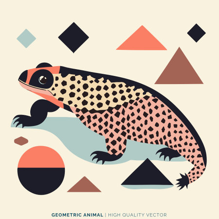 Geometrical patterned frog. Vector illustration in flat style.のイラスト素材