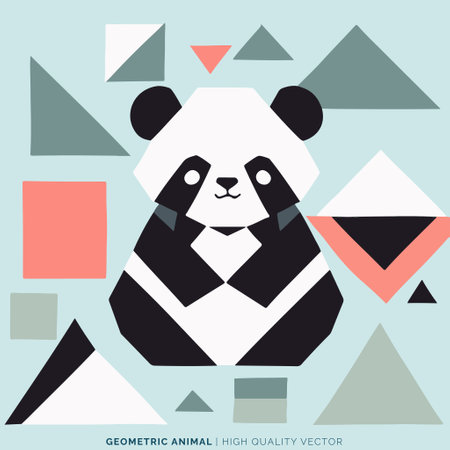 Panda bear vector illustration. Flat design style. Vector illustration.のイラスト素材