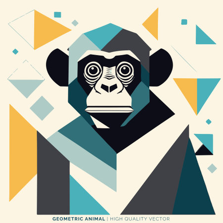 Monkey in a geometric style. Vector illustration for your design.のイラスト素材