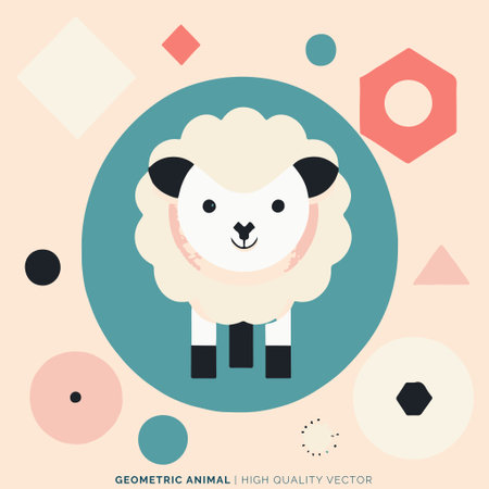 Cute sheep vector illustration. Flat style design for web, site, banner, poster, greeting card, invitation.のイラスト素材