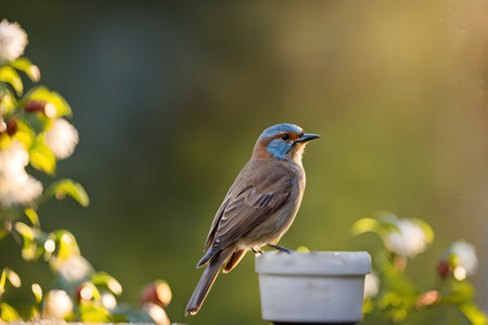 Blue-throated flycatcher (Luscinia svecica)の素材