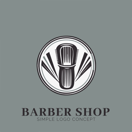 Barber shop logo template vector illustration. Barbershop logo.のイラスト素材