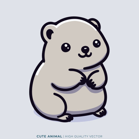 Polar bear. Vector illustration. Cute doodle.のイラスト素材