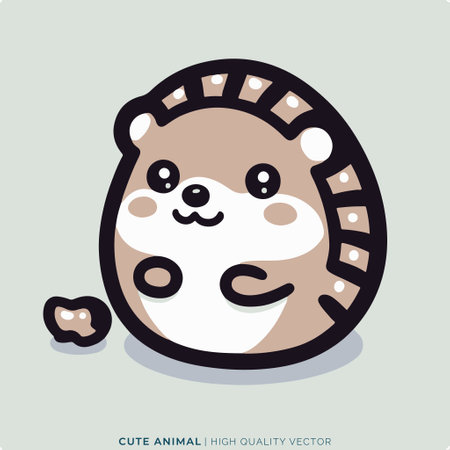 Cute hedgehog. Hand drawn vector illustration in cartoon style.のイラスト素材
