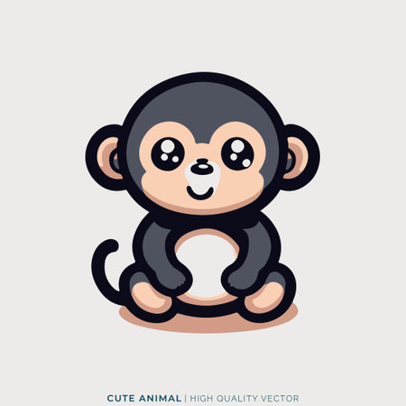 Cute monkey icon, vector illustration. Flat design style. Vector illustration.