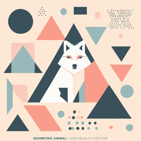 Cute fox in a geometric style. Vector illustration for your designのイラスト素材