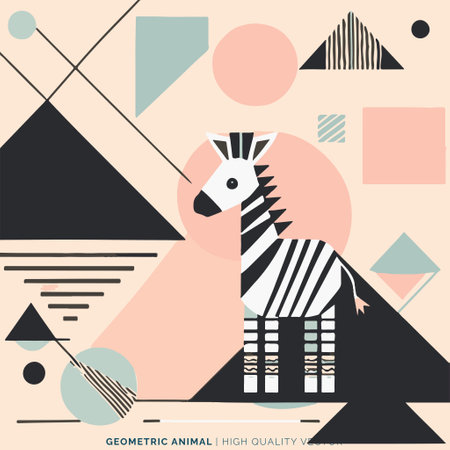 Abstract geometric background with zebra and geometric elements. Vector illustration.のイラスト素材