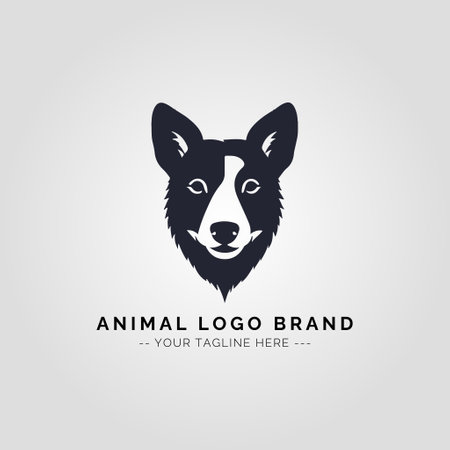 Wolf head logo design template. Vector illustration of a dog head.のイラスト素材