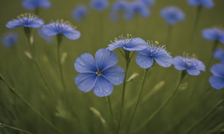 Blue flowers in the meadow. Close-up. Nature background.の素材