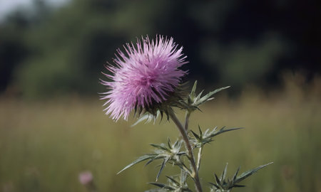 Flower of thistle (Cirsium vulgare)の素材