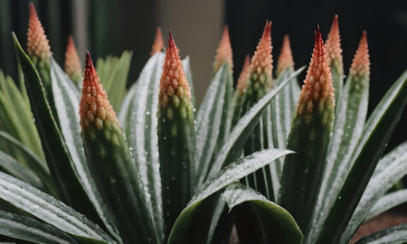 Aloe vera is a genus of flowering plants in the Bromeliaceae family.の素材