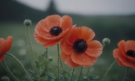 poppies in a field, beautiful photo digital picture, beautiful photo digital pictureの素材