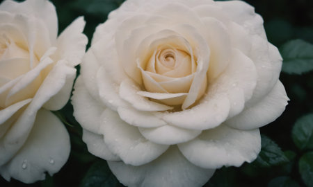 Beautiful white rose in the garden. Soft focus, shallow DOF.の素材