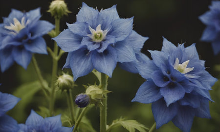 Aquilegia, aquilegia, blue flowersの素材
