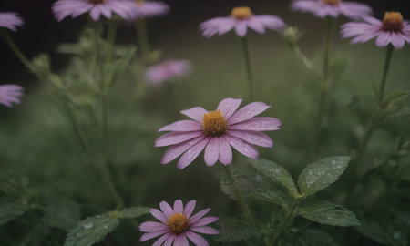 Beautiful purple flowers in the garden. Soft focus, shallow DOF.の素材