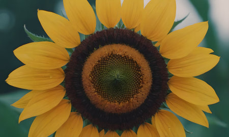 Beautiful sunflower in the garden. Sunflower natural background.の素材